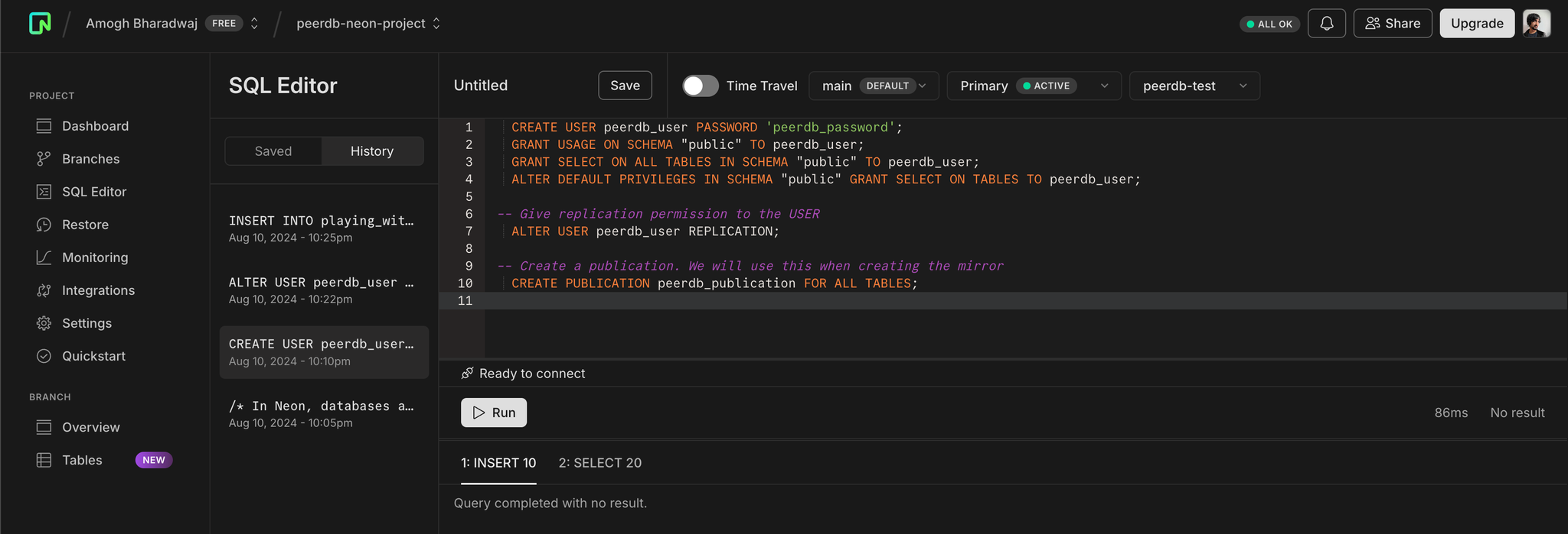 User and publication commands - Zoomed